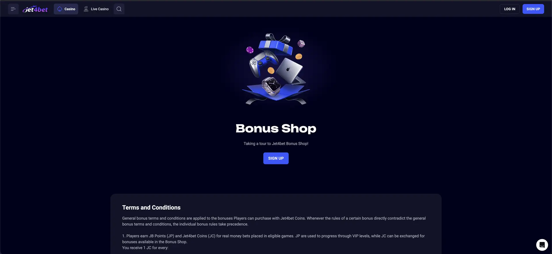 Jet4bet Coins Australia preview