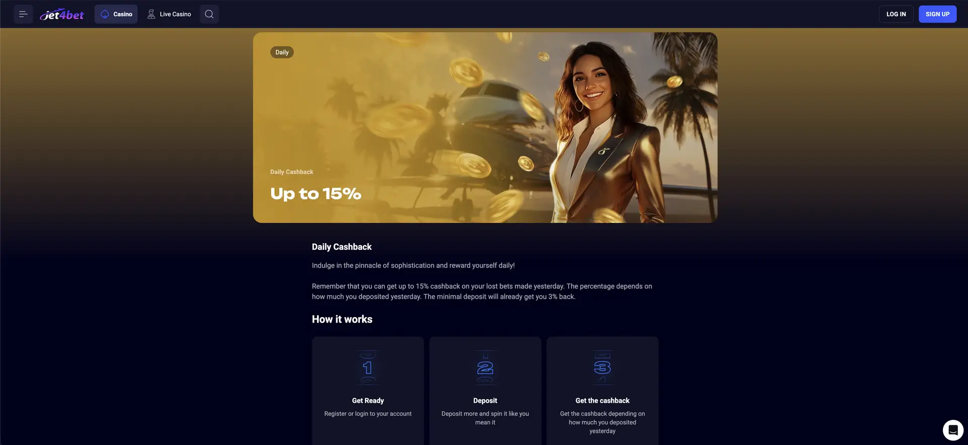 Jet4bet Cashback Australia preview