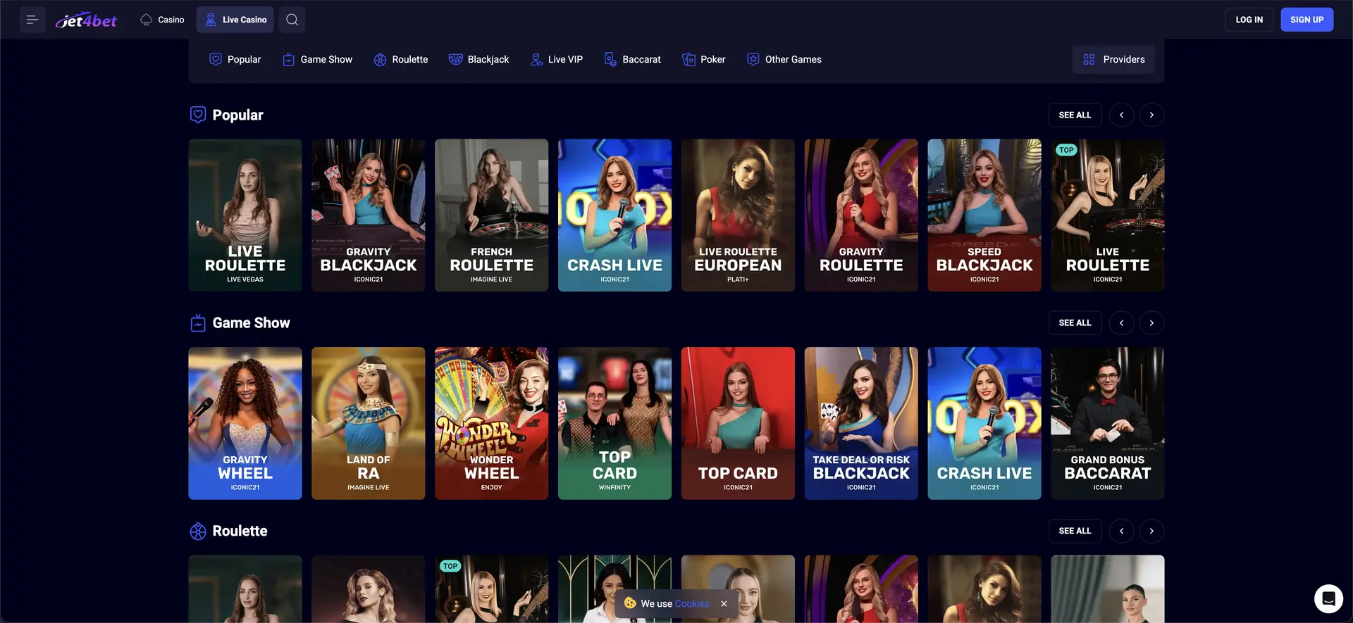 Jet4bet live casino